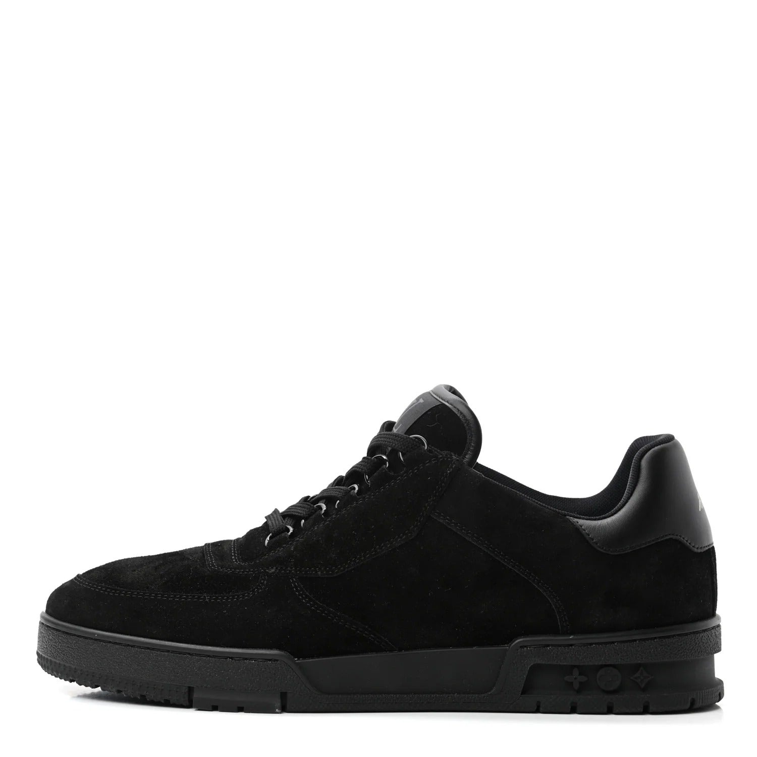 Louis Vuitton Black Suede & Leather Low-Top Sneakers (Pre-Loved)