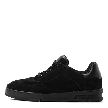 Louis Vuitton Black Suede & Leather Low-Top Sneakers (Pre-Loved)
