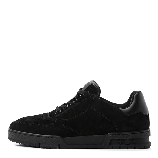 Louis Vuitton Black Suede & Leather Low-Top Sneakers (Pre-Loved)