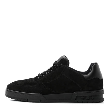 Louis Vuitton Black Suede & Leather Low-Top Sneakers (Pre-Loved)