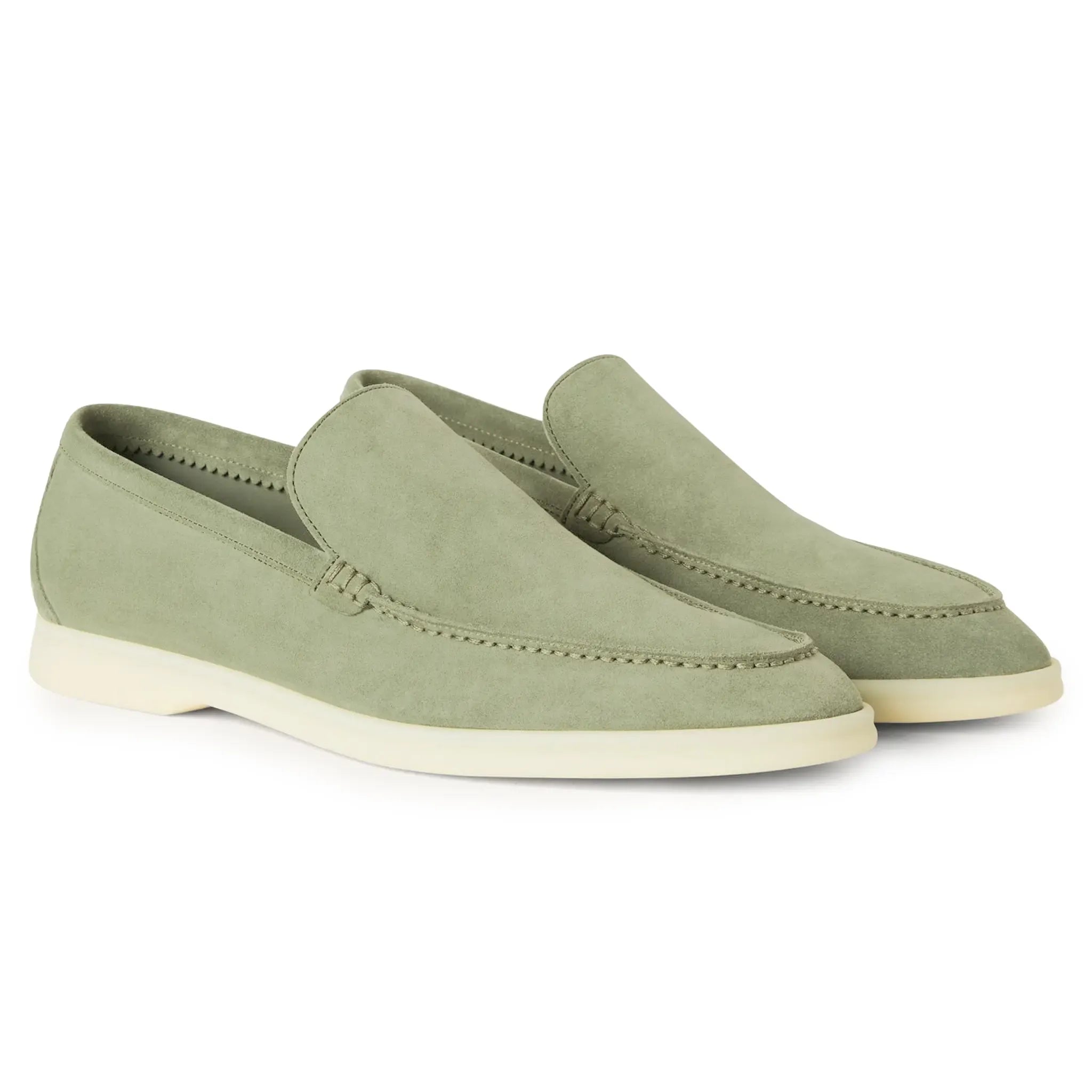 Loro Piana Summer Walk Suede White Sole Loafers 