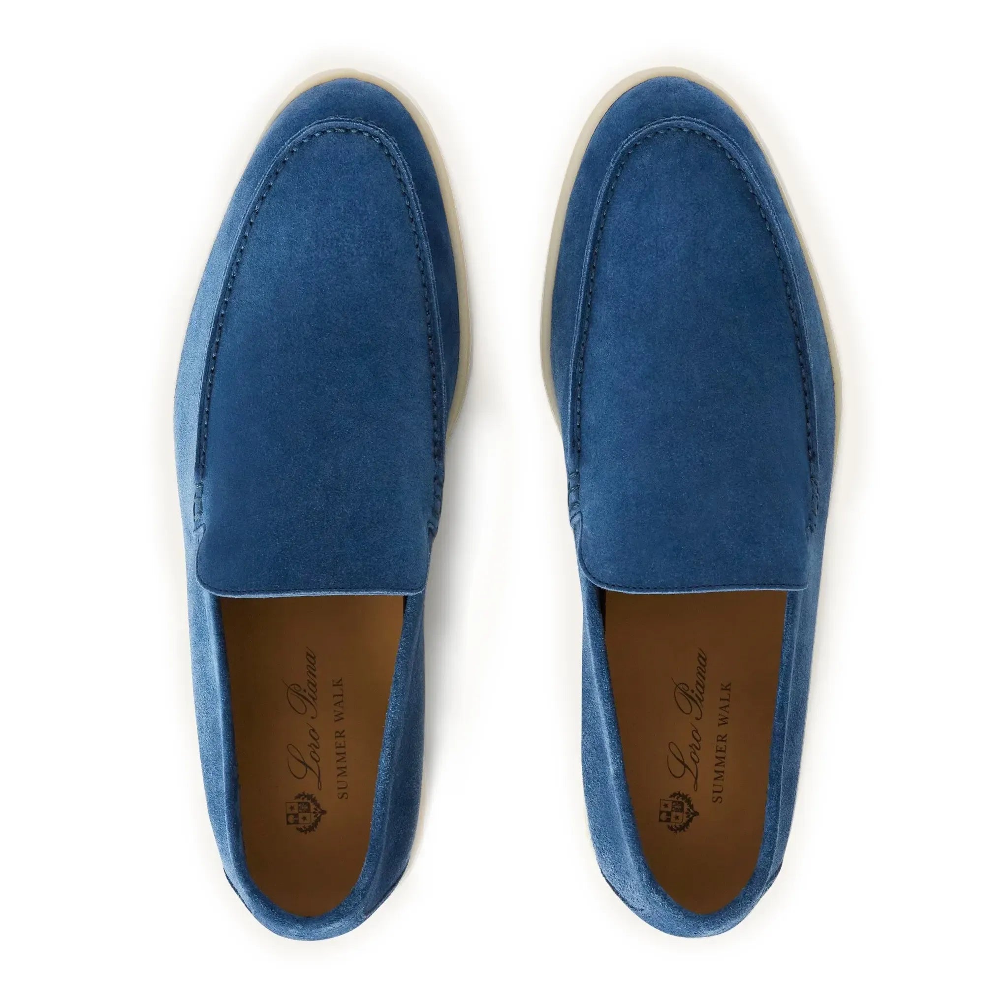 Loro Piana Summer Walk Suede White Sole Loafers 