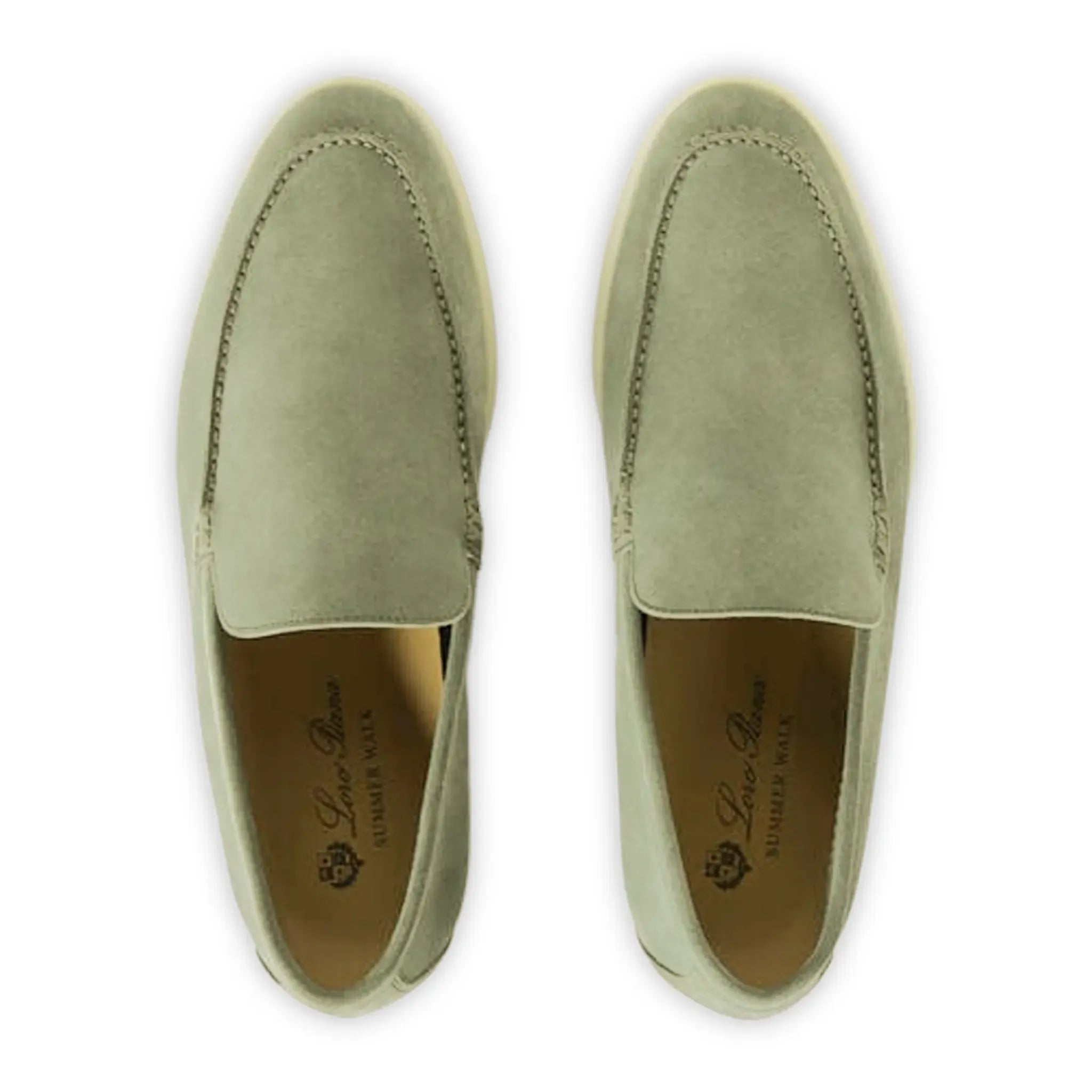 Loro Piana Summer Walk Suede White Sole Loafers 