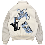 Louis Vuitton Cream Virgil Abloh Patch Varsity Jacket 