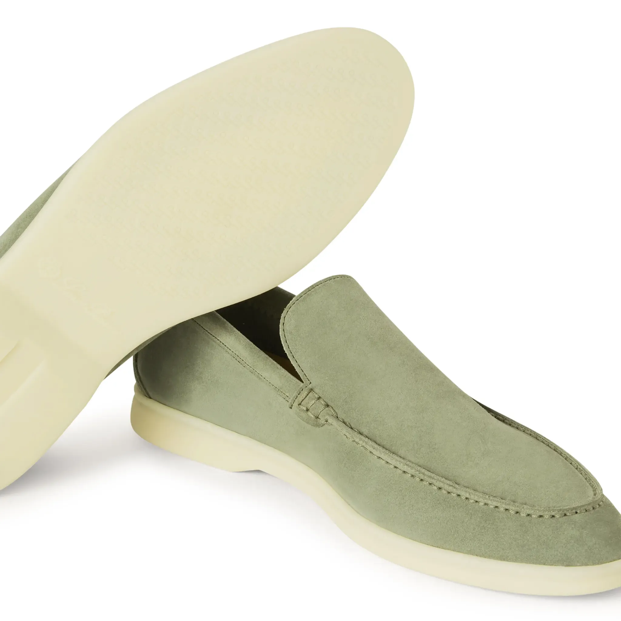 Loro Piana Summer Walk Suede White Sole Loafers 
