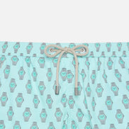 MC2 Saint Barth Light Blue Watch Print Swim Shorts 