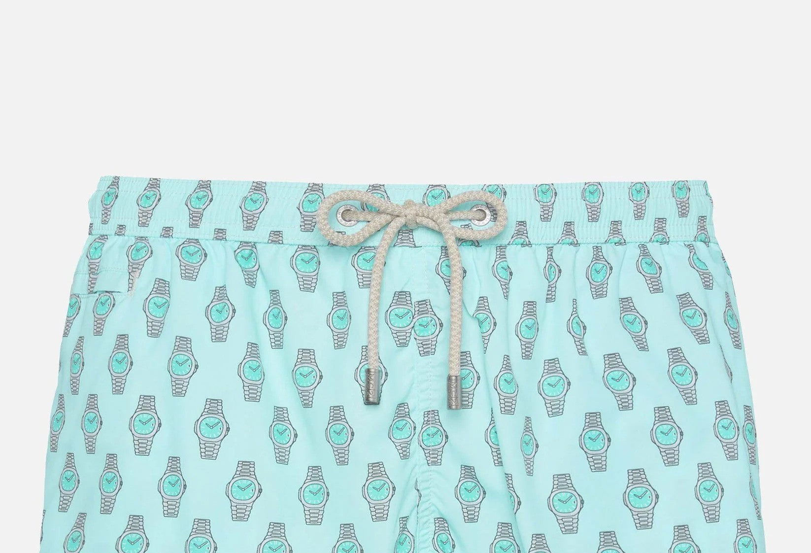 MC2 Saint Barth Light Blue Watch Print Swim Shorts 