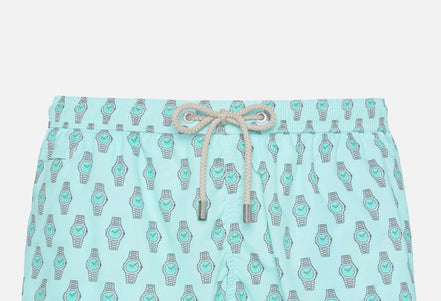 MC2 Saint Barth Light Blue Watch Print Swim Shorts "Unworn"