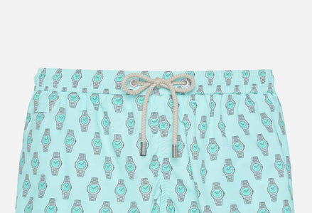 MC2 Saint Barth Light Blue Watch Print Swim Shorts "Unworn"