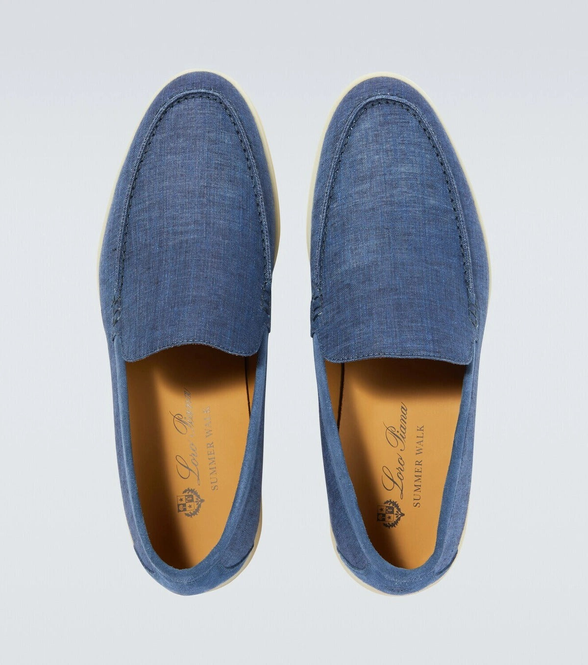 Loro Piana Blue Denim Summer Walk Loafers 