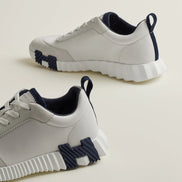 Hermès Bouncing White and Navy Sneakers 