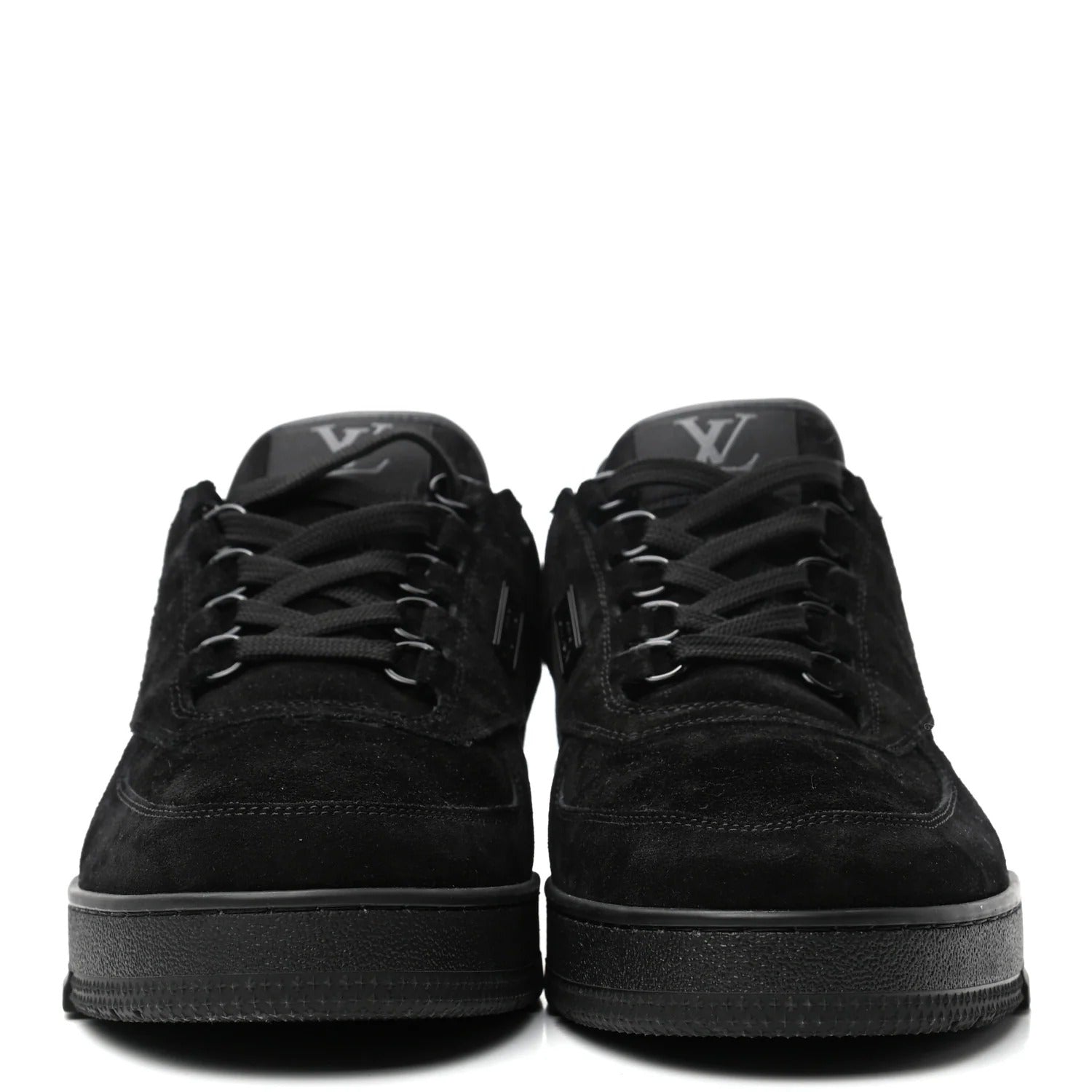 Louis Vuitton Black Suede & Leather Low-Top Sneakers (Pre-Loved)
