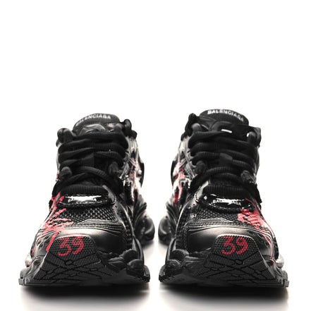 Balenciaga Black & Red Graffiti Runner Sneakers "Unworn"