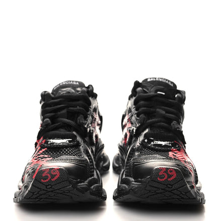 Balenciaga Black & Red Graffiti Runner Sneakers "Unworn"