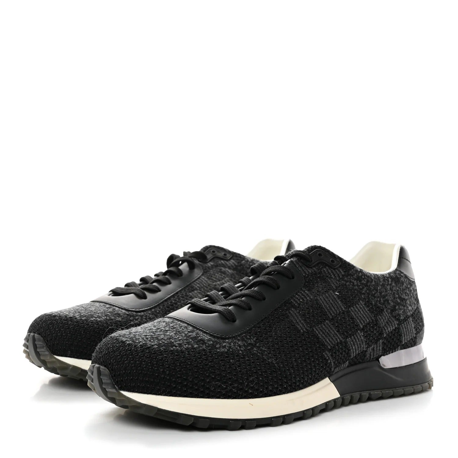 Louis Vuitton Black Damier Knit Run Away Sneakers (Pre-loved)