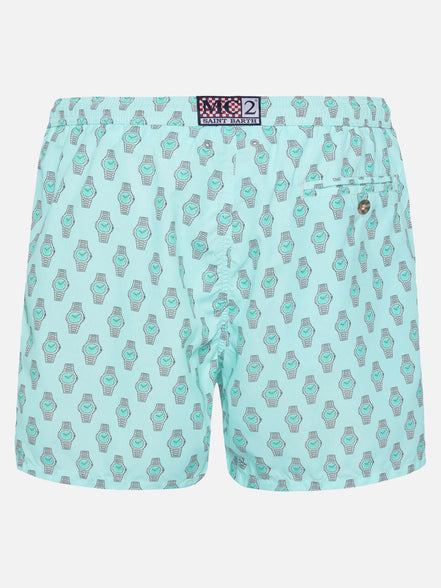 MC2 Saint Barth Light Blue Watch Print Swim Shorts "Unworn"