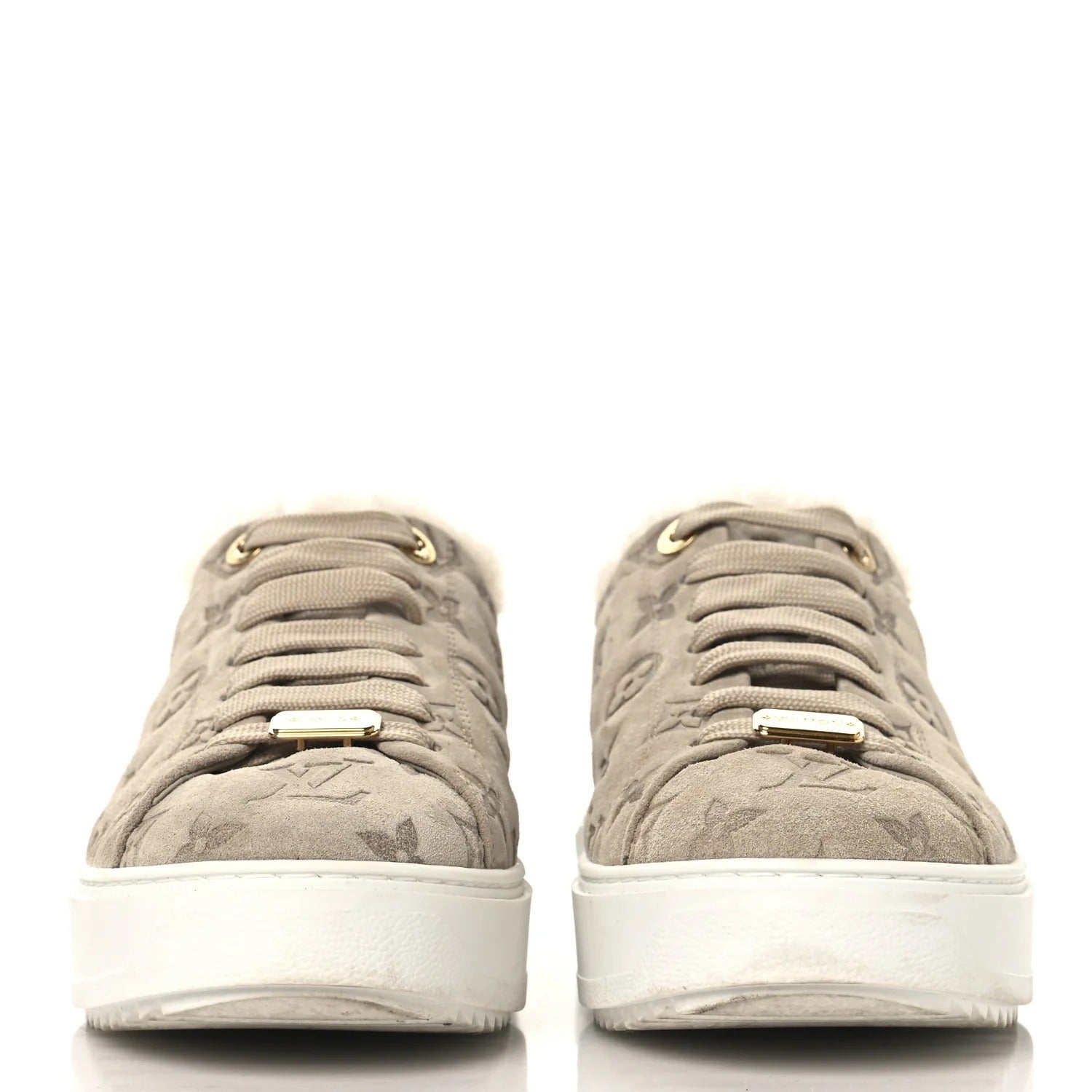 Louis Vuitton Beige Monogram Suede Time Out Sneakers 