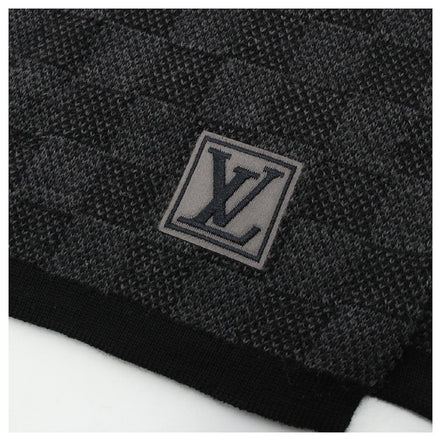 Louis Vuitton Black and Grey Damier Knit Scarf "Unworn"
