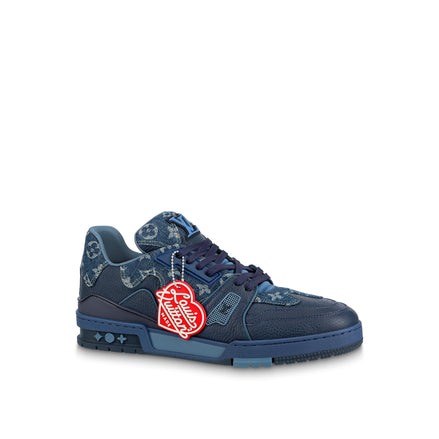 Louis Vuitton x NIGO Blue Monogram Denim LV Trainer Sneakers (Pre-Loved)