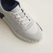 Hermès Bouncing White and Navy Sneakers 