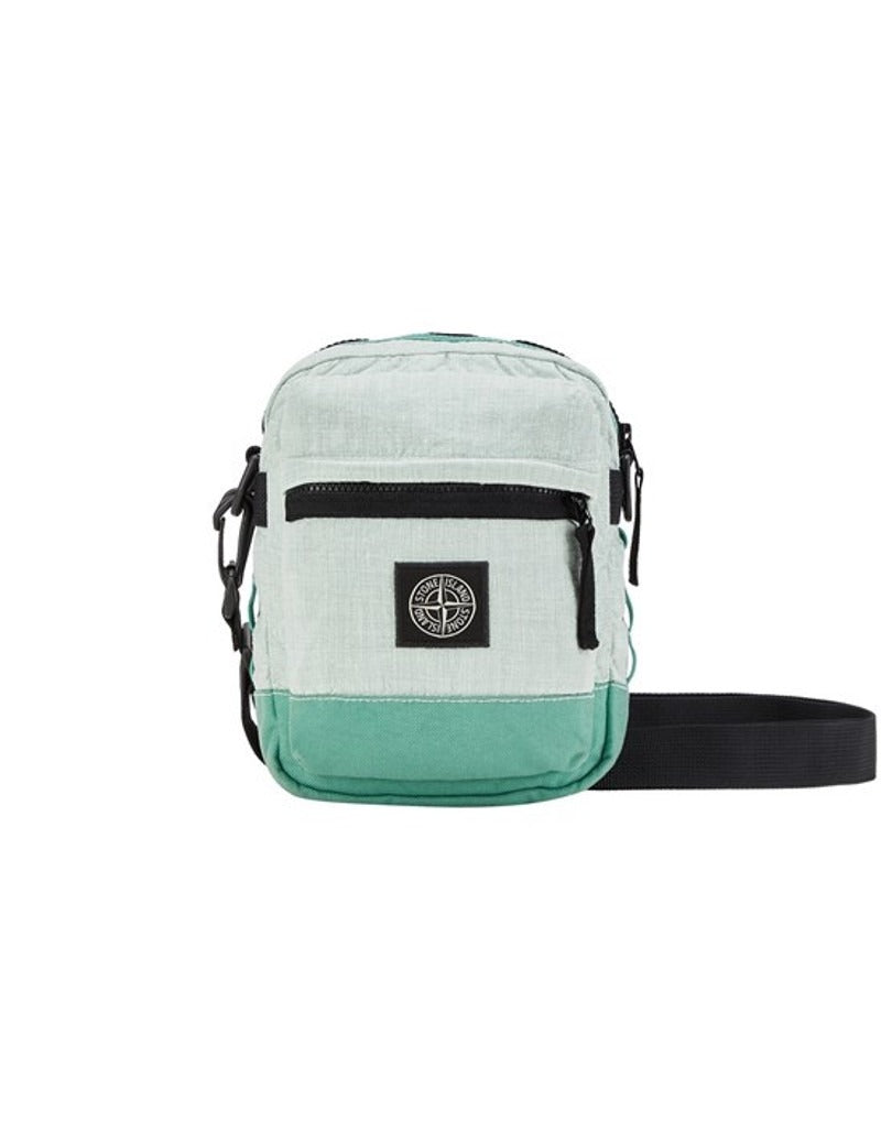 Stone Island Pistachio & Sage Green Nylon Metal Messenger Bag 