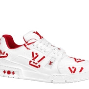 Louis Vuitton White & Red Graphic LV Trainers 