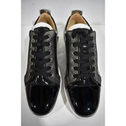 Christian Louboutin Black Patent & Silver Strass Louis Junior Sneakers (Pre-Loved)