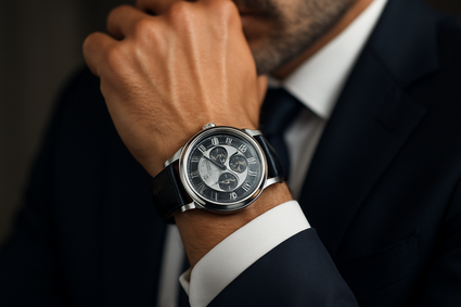 man wearing luxury watch 